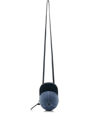 JW Anderson Denim Velvet Baseball Cap Bag - Blue