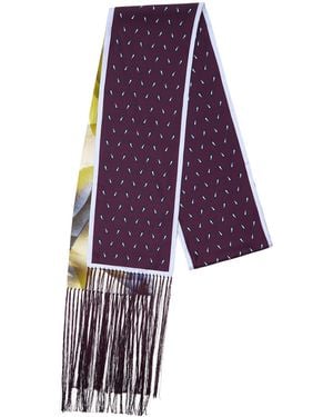 Otzio Fringed Silk-twill Double Scarf - Purple