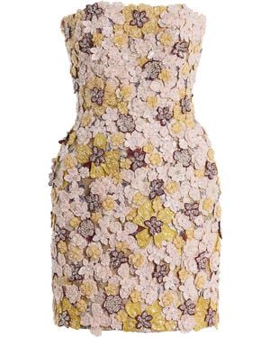 Costarellos Sirra Beaded Lace Mini Dress - Black