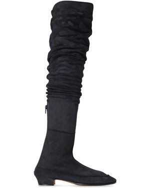 The Row Awar Suede Over-The-Knee Boots - Black