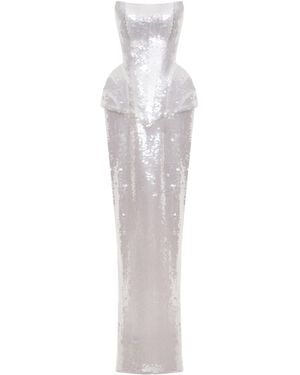 BALYKINA Muna Sequined Maxi Dress - White