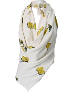 Monse Lemon- Silk Halter Top - Gray