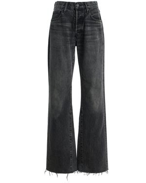 Moussy Redhook Remake Rigid Mid-Rise Flared Jeans - Black