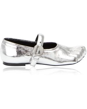 Coperni Five-Toe Leather Ballerina Flats - Metallic
