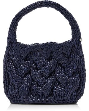 JW Anderson Small Cable-Knit Bag - Blue