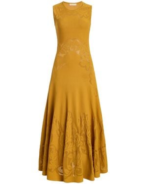 Ulla Johnson Corinthia Patterned Knit Midi Dress - Yellow
