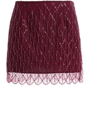 ROTATE BIRGER CHRISTENSEN Sequined Mini Skirt - Red