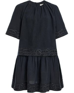 By Malene Birger Jania Tiered Linen Mini Dress - Black