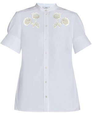 Erdem Appliquéd Organic-Cotton Top - White