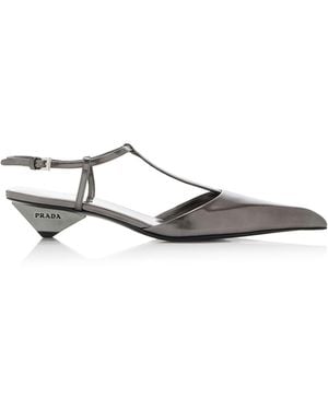 Prada Metallic Leather Court Shoes