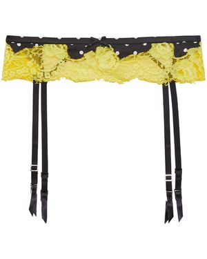 Fleur du Mal Juliet Lace Garter - Yellow