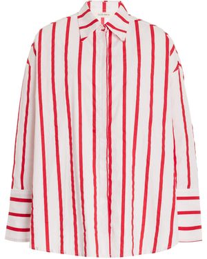 ELCE Reverie Striped Cotton Poplin Shirt - Red