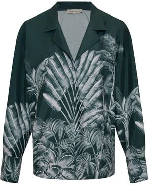 ANDRES OTALORA Oasis Printed Crepe De Chine Blouse - Green