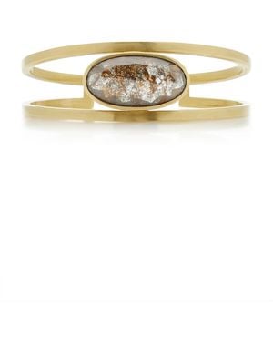 Sylva & Cie Oval Rough Cut Diamond Electra Bangle - Metallic