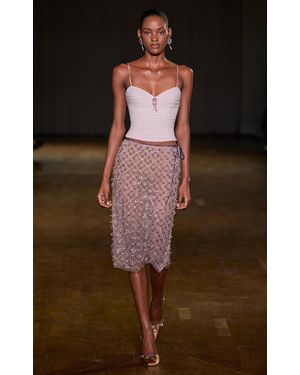Georges Hobeika Sleeveless Embellished Top - Brown