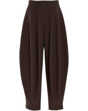 Ashlyn Blaine Paneled Fleece Balloon Pants - Brown