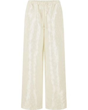 Harris Tapper Drew Wide-Leg Taffeta Trousers - White