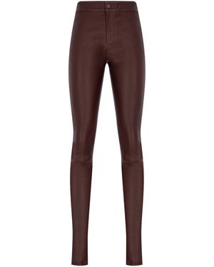Zeynep Arcay Skinny Leather Pants - Brown