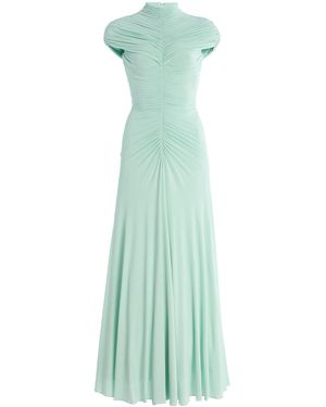 Alaïa Ruched Jersey Maxi Dress - Blue