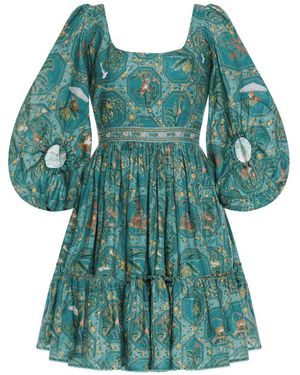 Agua Bendita Delirio By The Colony Linen Mini Dress - Green