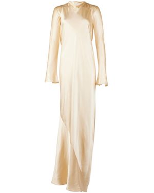 Francesca Miranda Fenix Silk Long Sleeve Maxi Dress - Natural