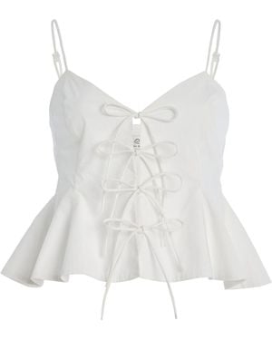 Sea Emmet Cotton-Poplin Tank Top - White