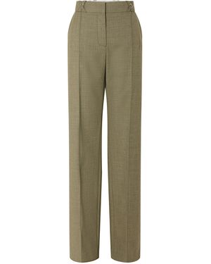 Rabanne Virgin Wool Wide-Leg Trousers - Green
