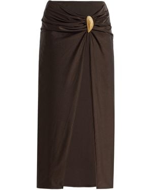 Jonathan Simkhai Eiana Shell-Detailed Midi Skirt - Brown