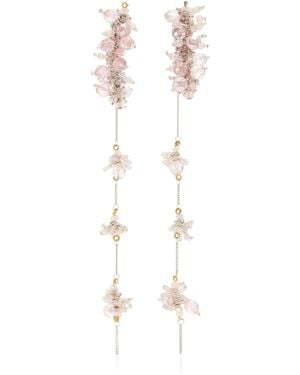 Dries Van Noten Resin & Glass Earrings - White