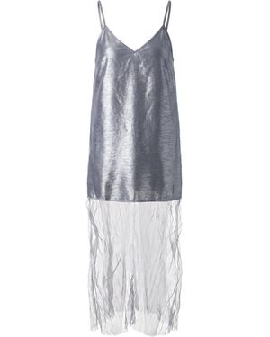 Chan Luu Techno Dupion Mesh Dress - Blue
