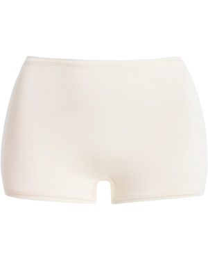 ÉTERNE High-Waisted Jersey Boy Shorts - Natural