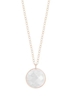 Ginette NY Jumbo Pixie Ever Moonstone Disc On Chain Necklace - White
