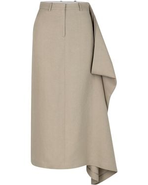 Heirlome Augusta Linen Midi Skirt - Natural
