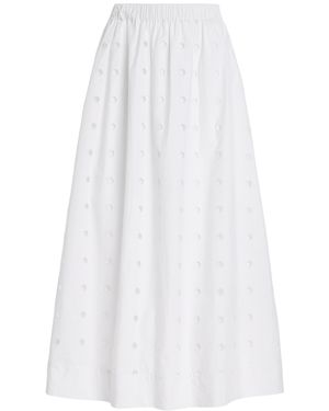 Posse Peggy Embroidered Maxi Skirt - White