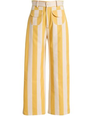 La Veste Exclusive Parasol Cotton Straight-Leg Trousers - Yellow