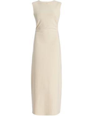 Birrot Exclusive Lay2 Drape Crepe Dress - Natural