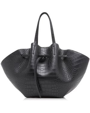 Nanushka Large Lynne Croc-embossed Convertible Vegan Leather Bag - Black