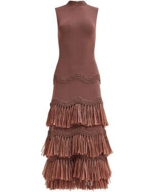 Aje. Adiere Knit Midi Dress - Brown