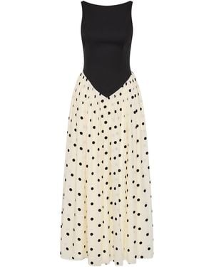 ROAME. Pamela Polka Dot Maxi Dress - White