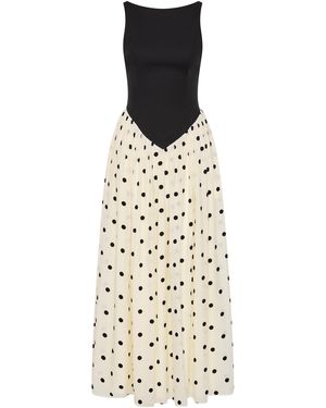 ROAME. Pamela Polka Dot Maxi Dress - White