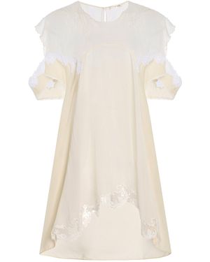 The Row Desy Lace-Trimmed Silk Top - Natural