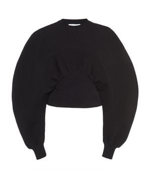 Bottega Veneta Ribbed-trim Wool Knit Jumper - Black