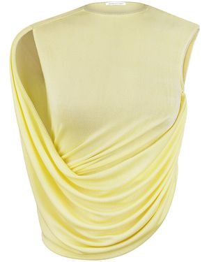 Anna October Florence Draped Jersey Top - Yellow