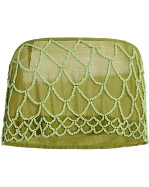 All That Remains Exclusive La Isla Mika Beaded Cotton Strapless Top - Green