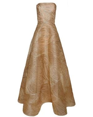 Naeem Khan Metallic Raffia Gown - Natural