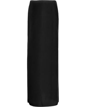 Colleen Allen Silk-Habotai Maxi Slip Skirt - Black