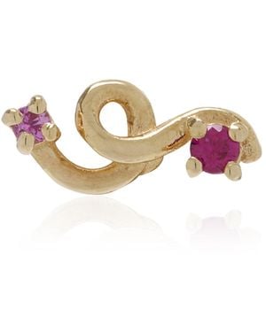 Bea Bongiasca Mini Loop 9k Yellow Gold Ruby, Sapphire Single Earring - Metallic