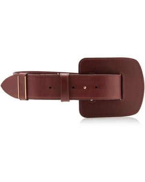 Chloé Max Oversized Leather Belt - Brown