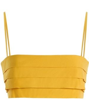 ALÉMAIS Mokshini Tiered Organic Cotton Crop Top - Yellow