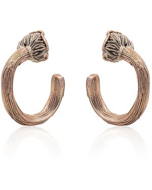 Bernard James Fungi Laccaria Macro 14K And Rose Hoop Earrings - Pink